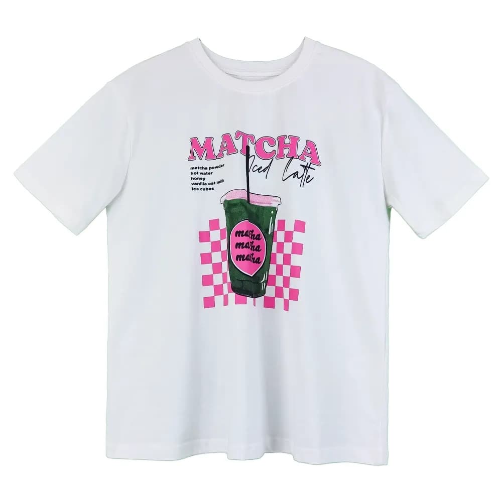 تیشرت سفید matcha mhs