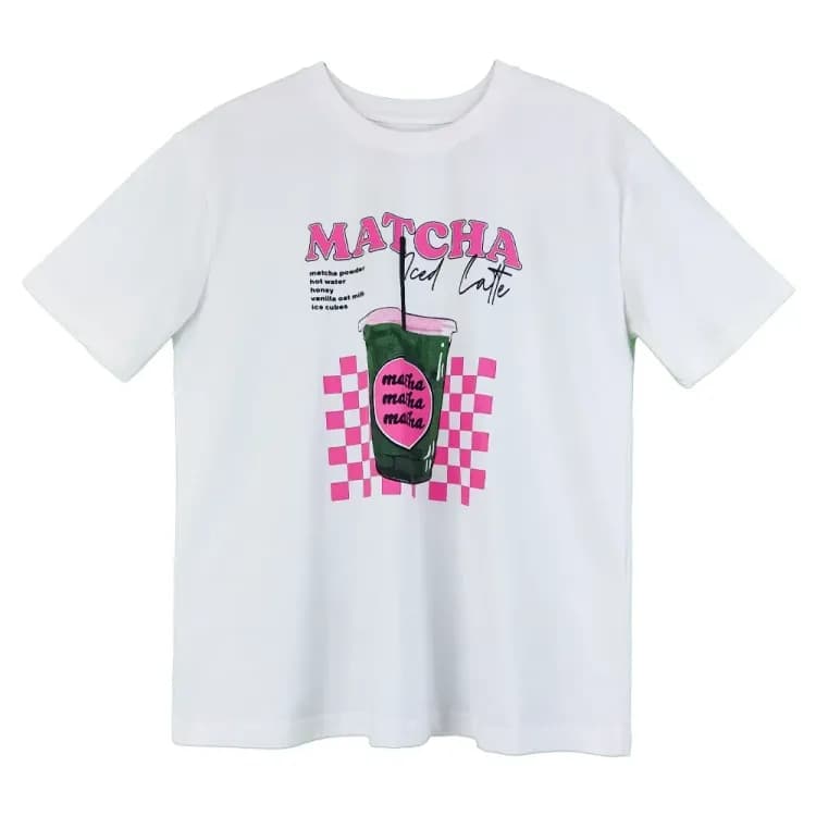 تیشرت سفید matcha mhs