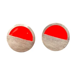 گوشواره نقره زنانه پلت قرمز drj 24880