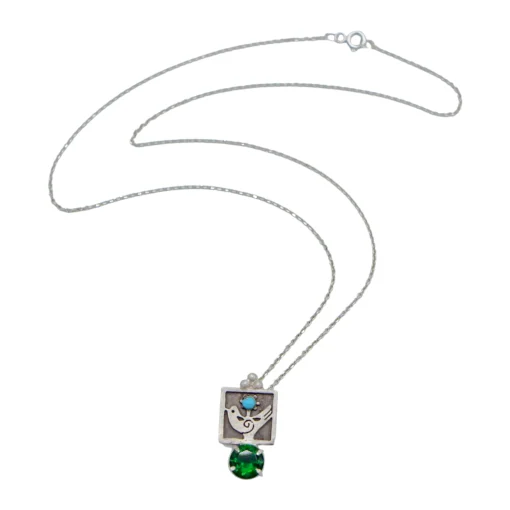 گردنبند نقره زنانه نگین دار mkh 21775 - Image 2