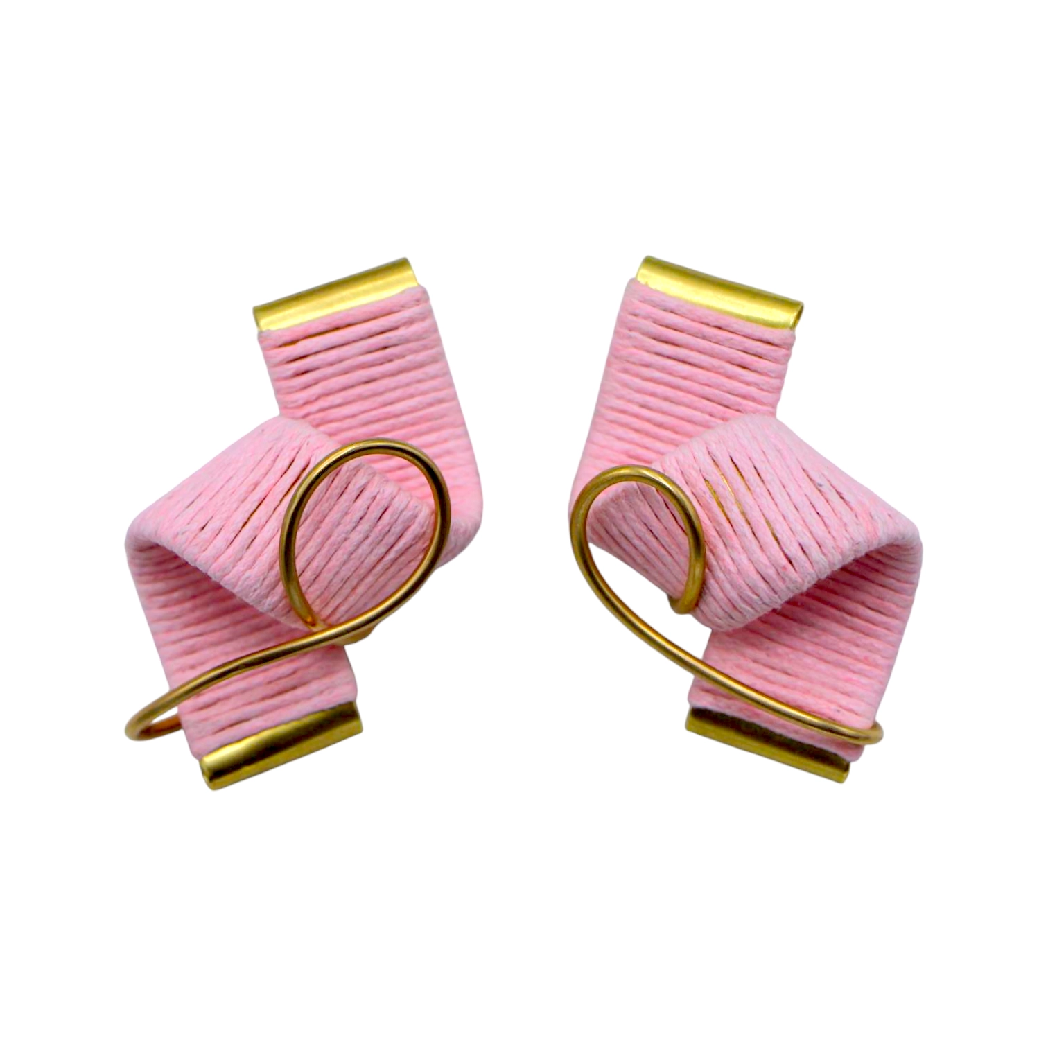 گوشواره زنانه برنجی رایز بزرگ صورتی ewr 22165