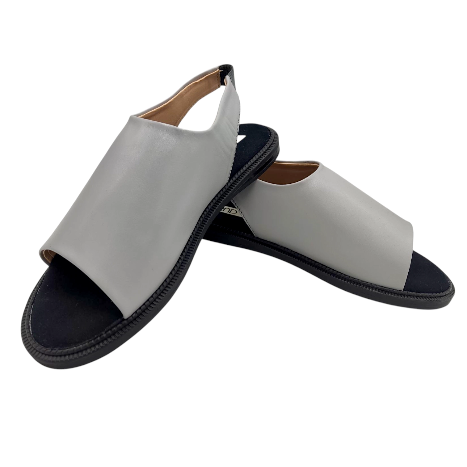 صندل چرم زنانه پشت بنددار ناریکا طوسی rad - Image 2