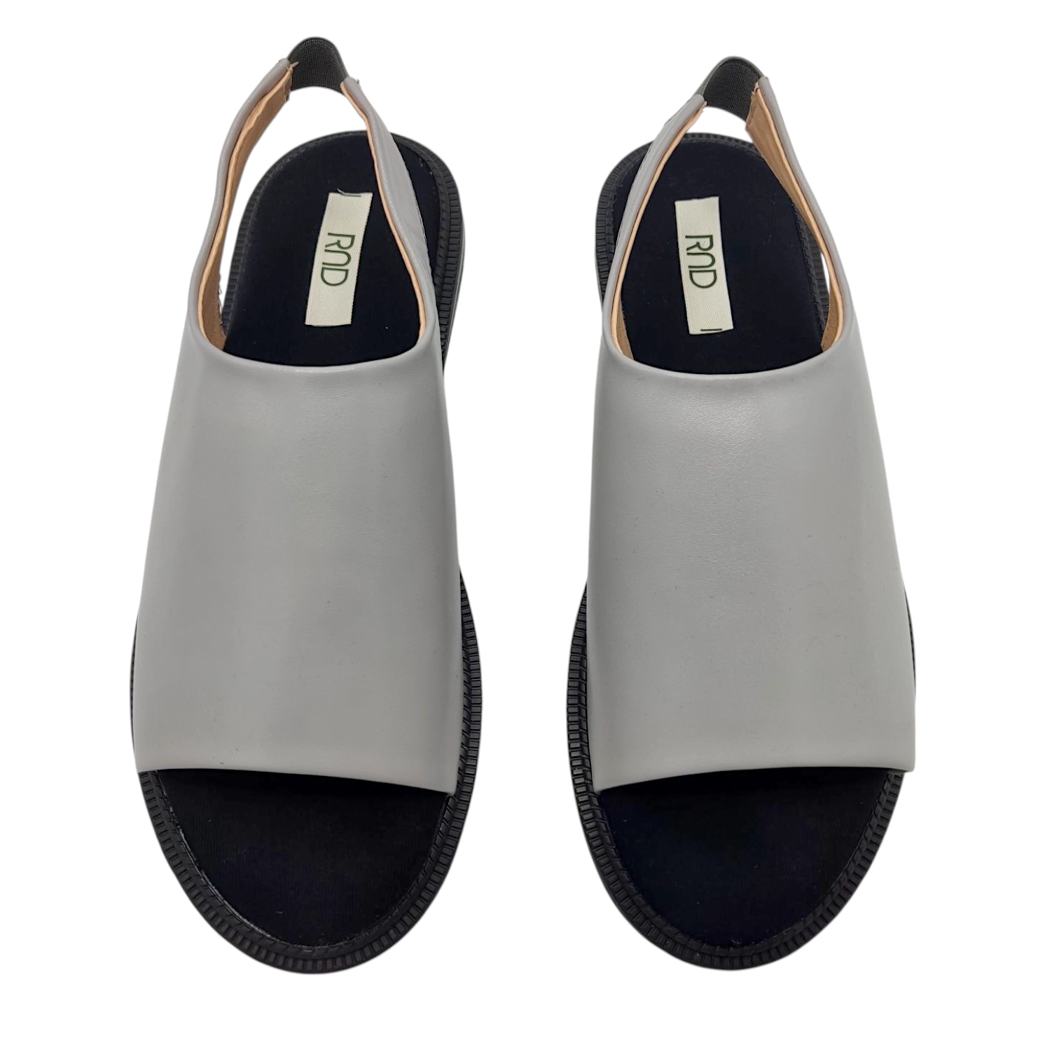 صندل چرم زنانه پشت بنددار ناریکا طوسی rad - Image 4