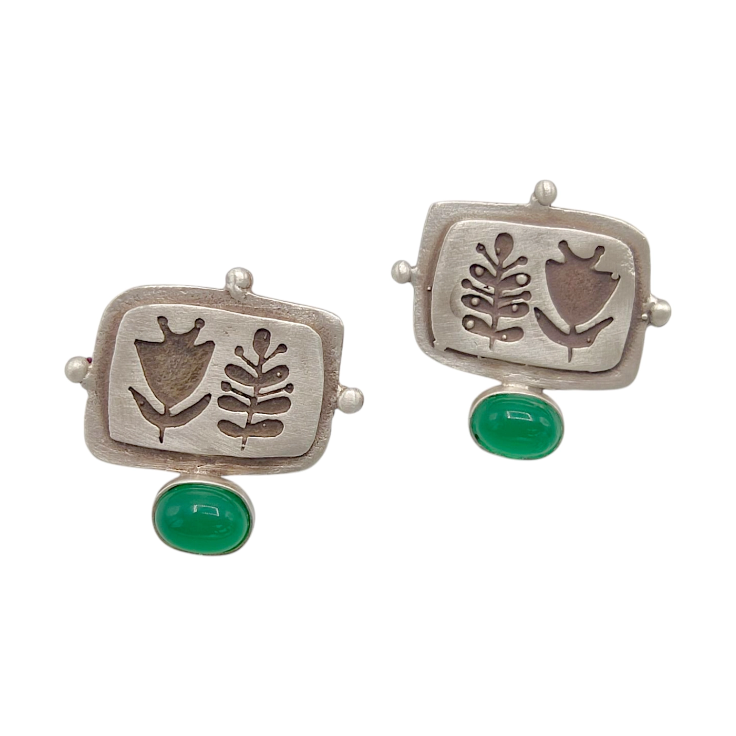 گوشواره نقره زنانه نگین دار mkh