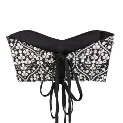 تاپ کراپ سفید پولک دوزی zee