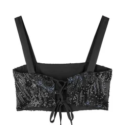 تاپ کراپ مشکی منجوق دوزی zee