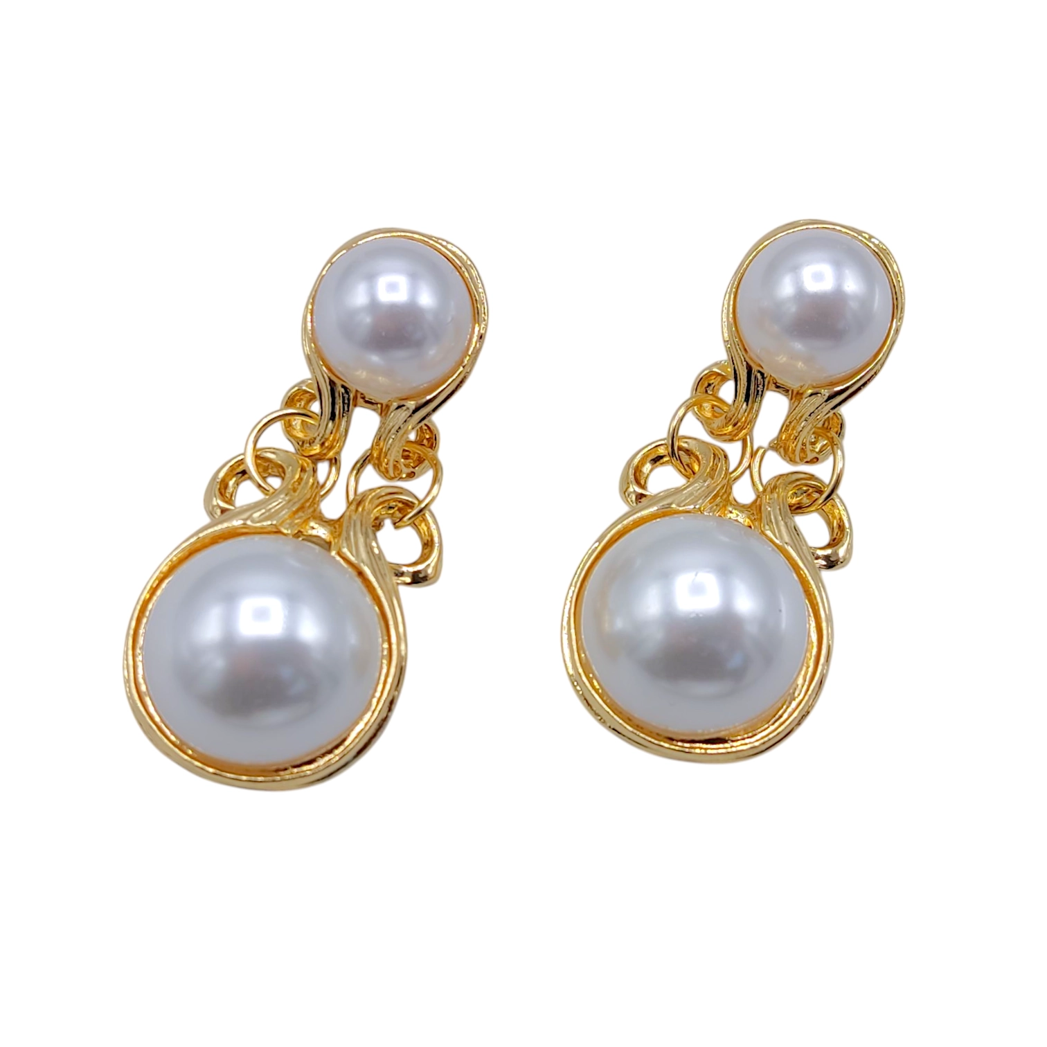 گوشواره برنجی زنانه نگین دار blt