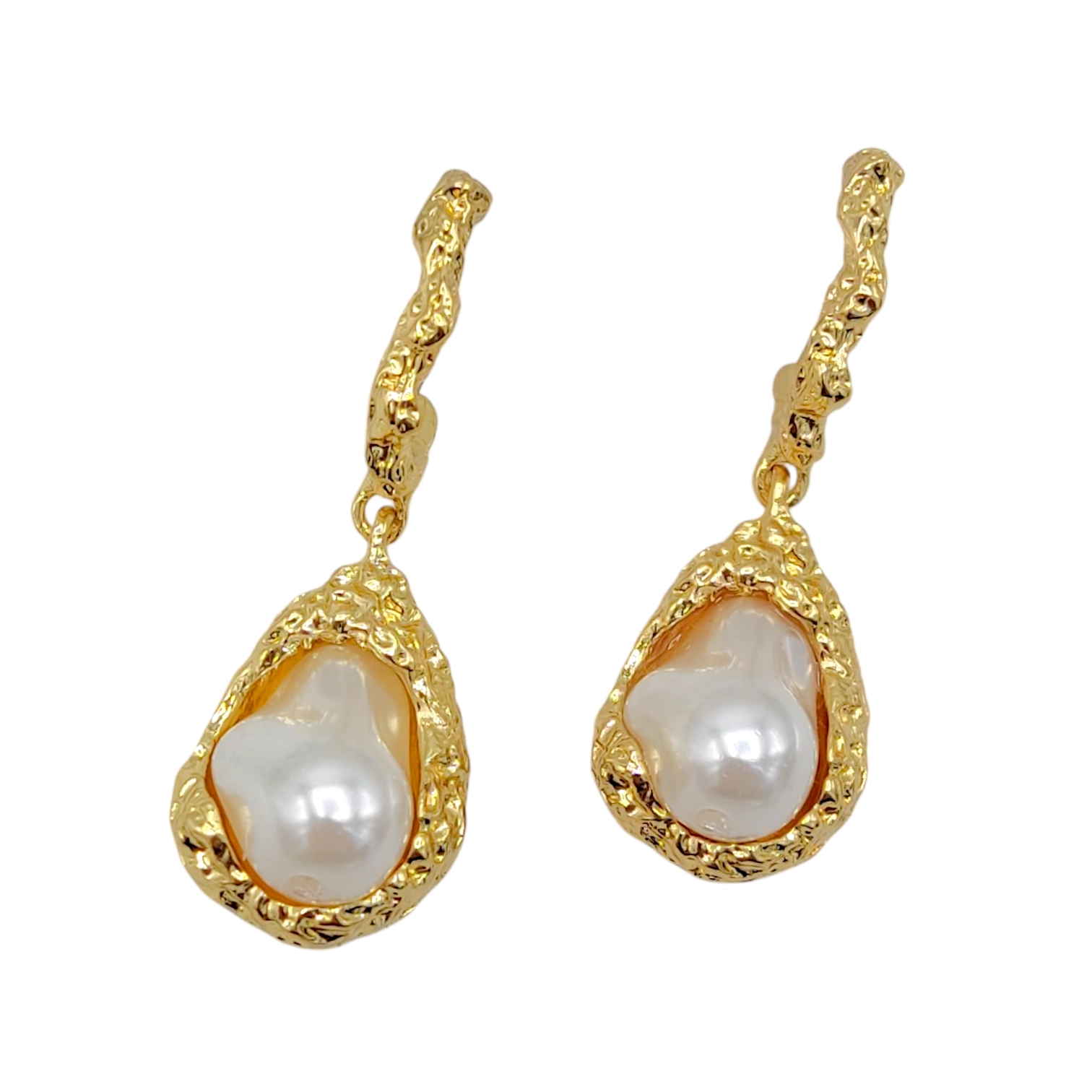 گوشواره برنجی زنانه نگین دار par