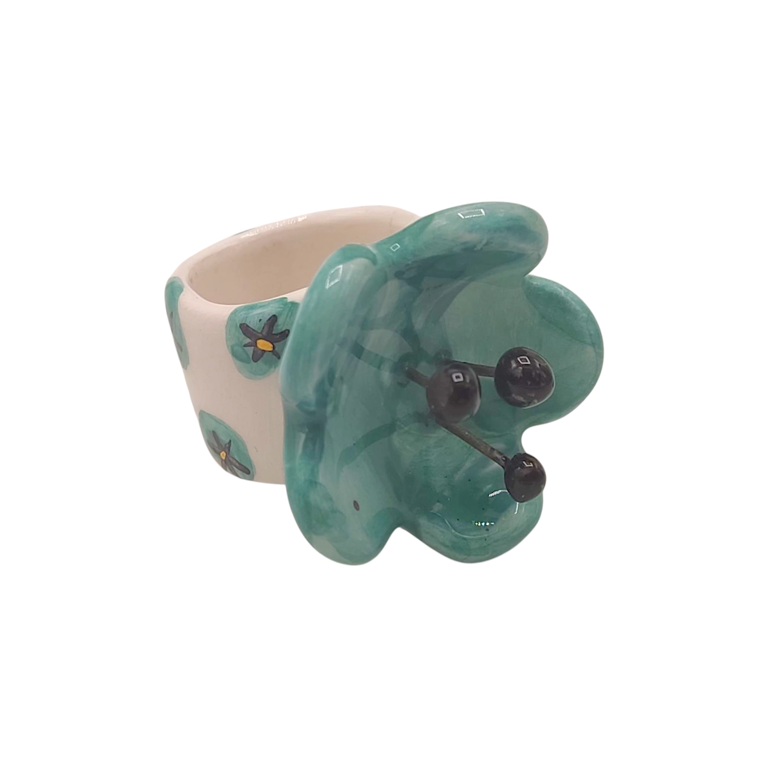 انگشتر سرامیکی زنانه گلدار وحشی sas