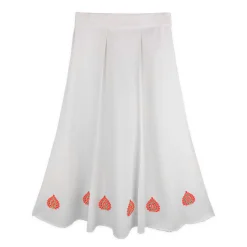 دامن حریر زنانه پیلی دار گل آبی eln