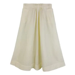 دامن پلیسه سفید دکمه دار بلند jbz