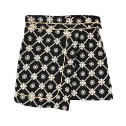 دامن کوتاه سفید مشکی 10494 zee