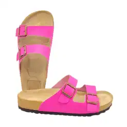 صندل چرم زنانه سرخابی brz