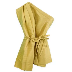 تاپ تافته یقه کج طلایی24151 nvy