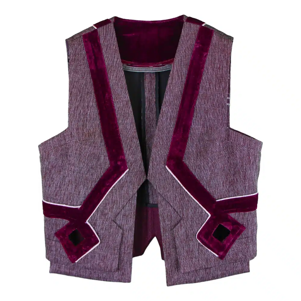 جلیقه زنانه حاج زرشکی جلو برش المان مخمل 23781 yes