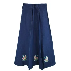 دامن بلند جین پرنده آبی تیره 24334 mra