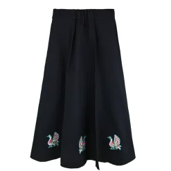 دامن بلند جین پرنده مشکی 24336 mra