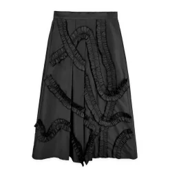 دامن تافته زنانه مشکی 24147 nvy