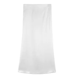 دامن ساتن بلند سفید 23812 sip