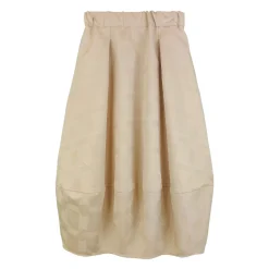 دامن ژاکارد خمره ای زنانه کتان کرم 24129 eln