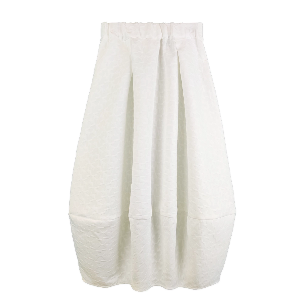 دامن ژاکارد خمره ای سفید 24130 eln