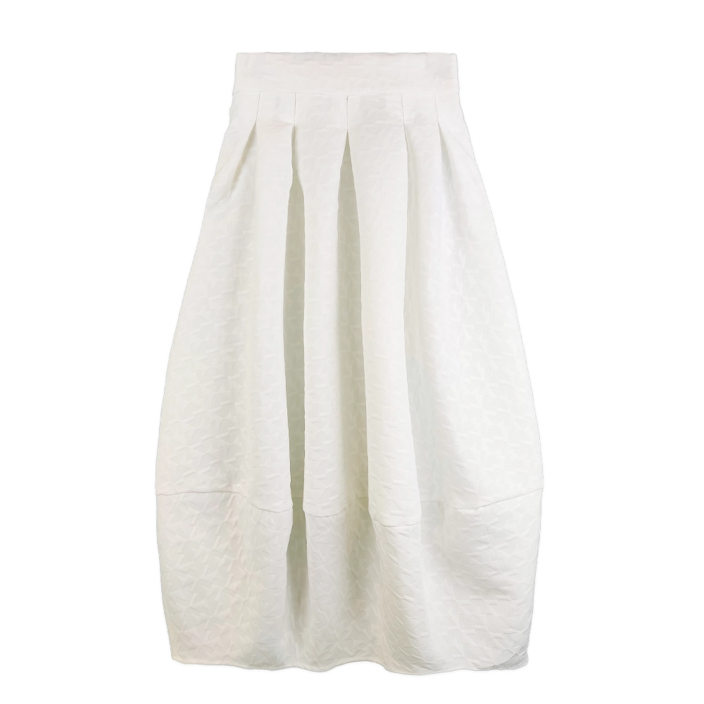 دامن ژاکارد خمره ای سفید 24130 eln