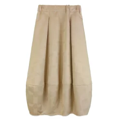 دامن ژاکارد کتان خمره ای کرم 24129 eln