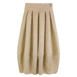 دامن ژاکارد کتان خمره ای کرم 24129 eln