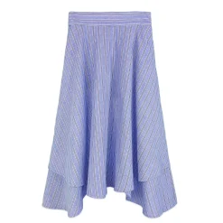 دامن کتان راه راه آبی 23674 eln