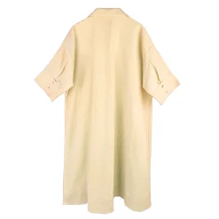 Alternative view of مانتو کتان کجراه بلند زنانه شیری 24322 brz