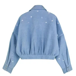 کت کتان زنانه آبی 24317 brz