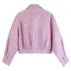 کت کتان زنانه صورتی 24429 brz