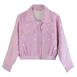 کت کتان زنانه صورتی 24429 brz