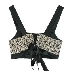 کراپ مشکی نقره ای zee 24183