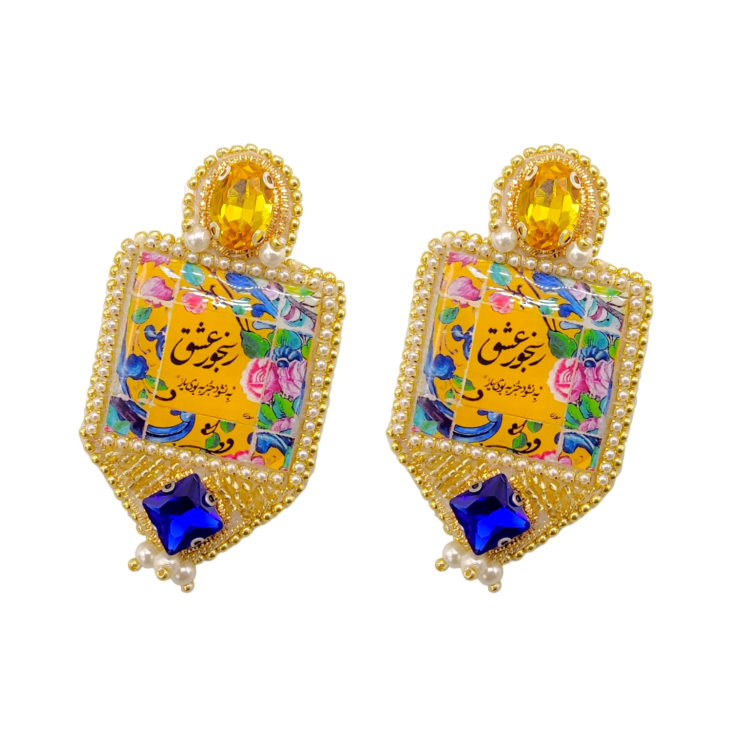 گوشواره زنانه جواهردوزی 23426 blt