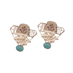 گوشواره نقره زنانه نگین دار 24243 mkh