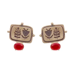 گوشواره نقره زنانه نگین دار 24247 mkh