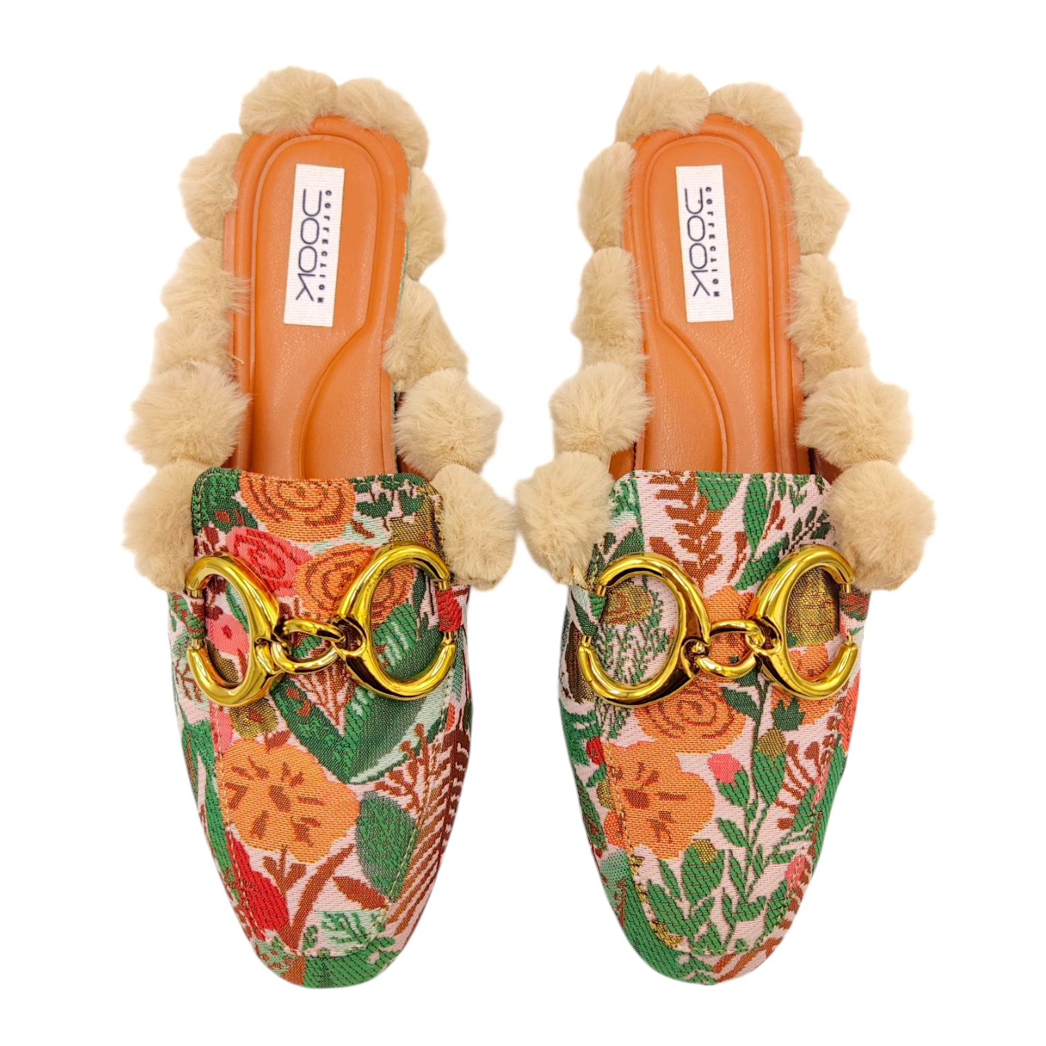 اسلیپر زنانه ژاکارد خزدار طبیعت سبز 24831 dok