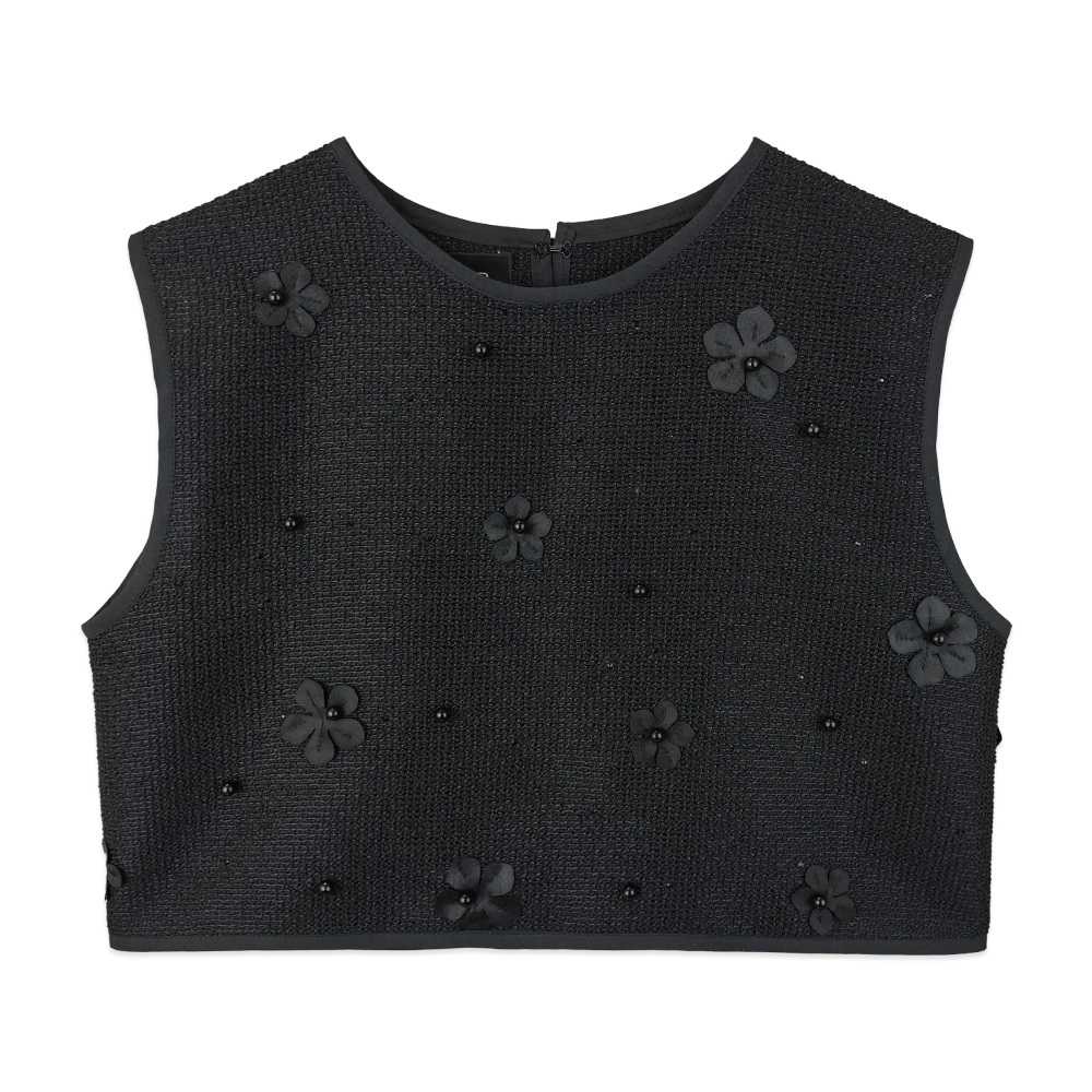 تاپ مشکی زنانه پاپیونی ngh 25067