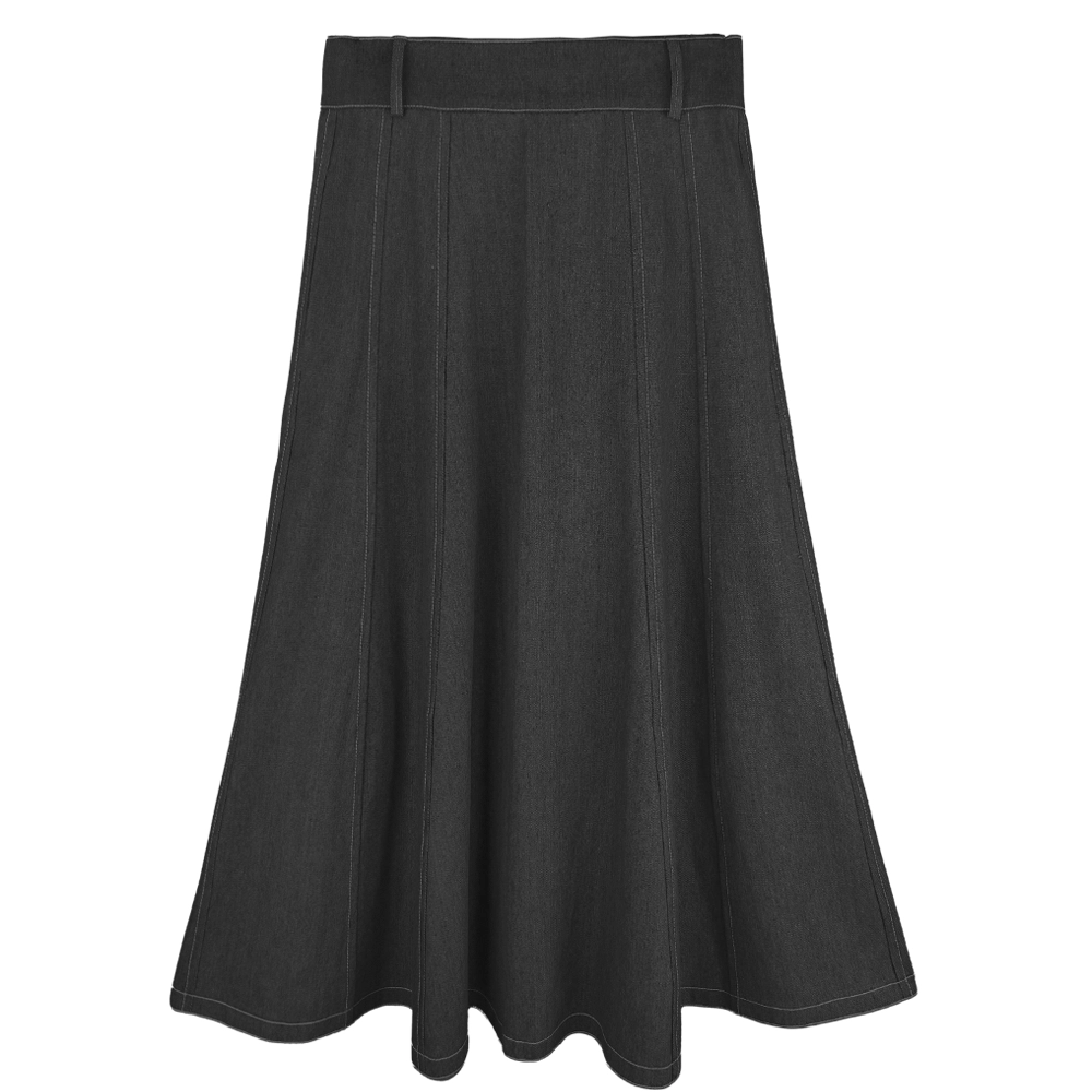 دامن جین مشکی برش دار jbz 21436