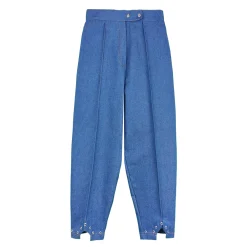 شلوار جین زنانه خمره ای آبی 22641 rdl