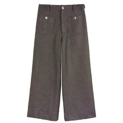 شلوار پشمی زنانه جلو جیب مشکی 24428 rdl