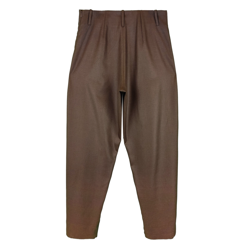 شلوار پیله دار زنانه بیضی قهوه ای 24067 frc