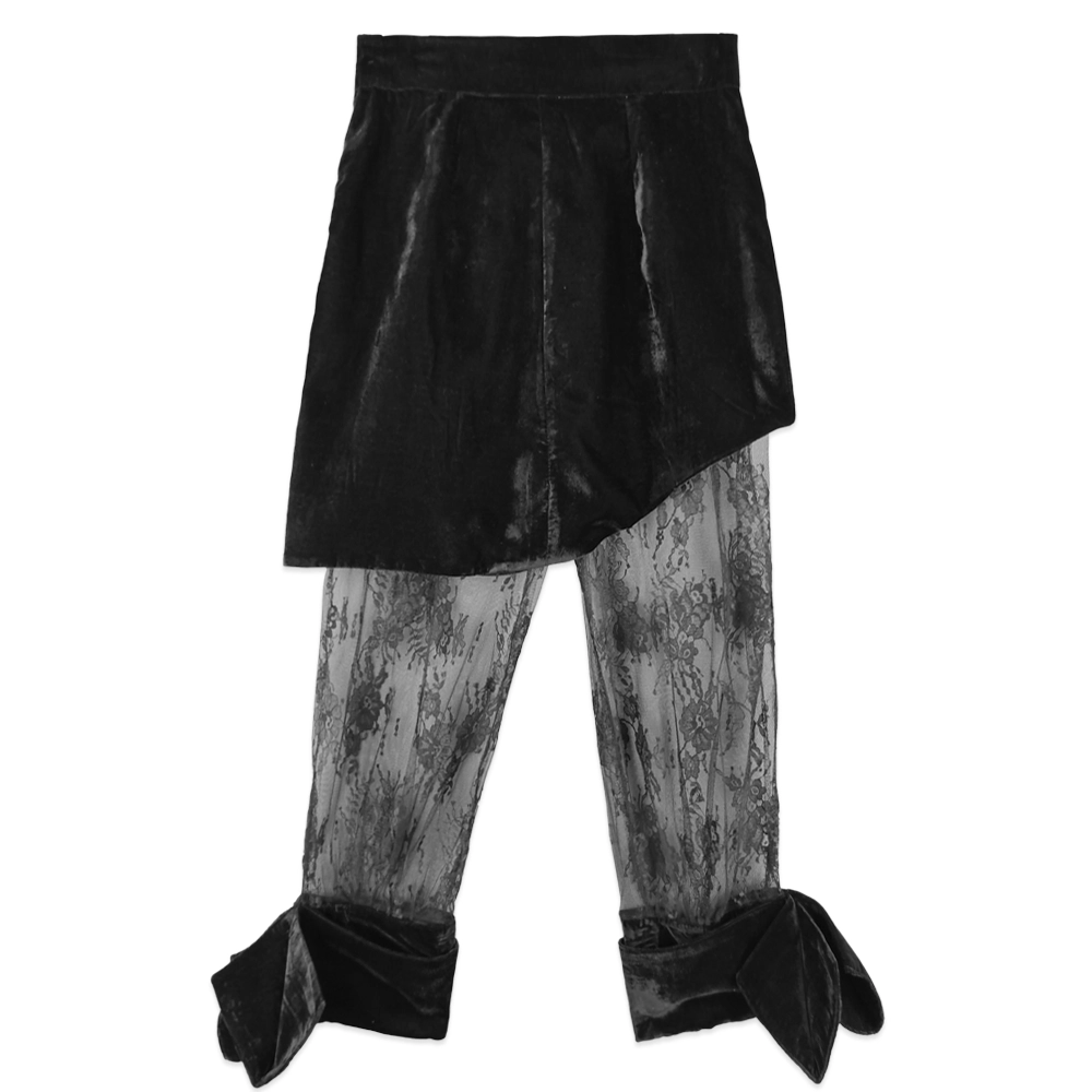 شلوارک زنانه تور دامن مخمل zmm 24515