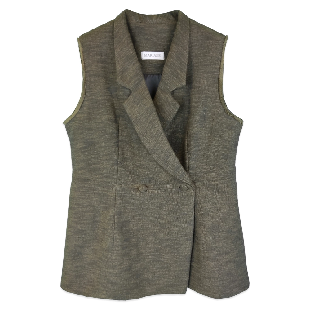 وست پشمی زنانه قهوه ای با آستر mas 24965