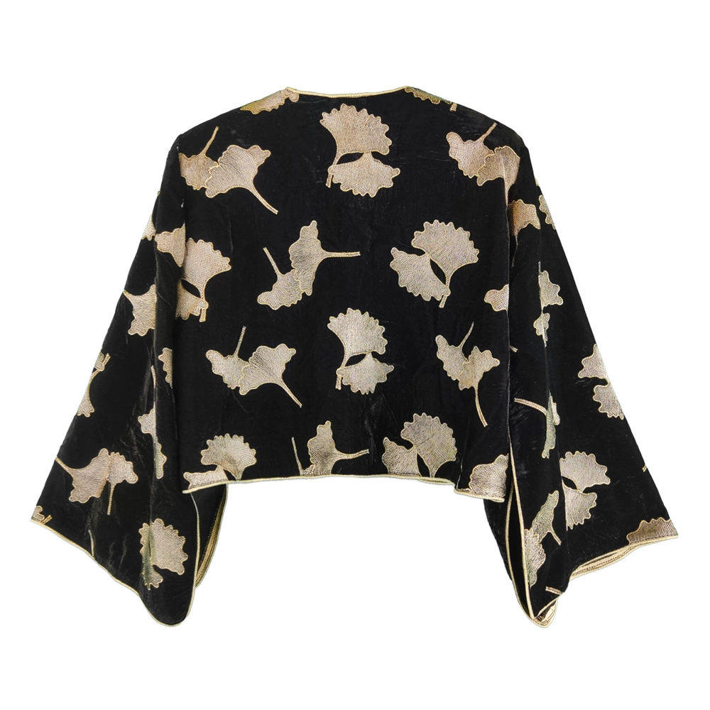 کت مخمل زنانه مشکی آستین چاکدار sip 24532