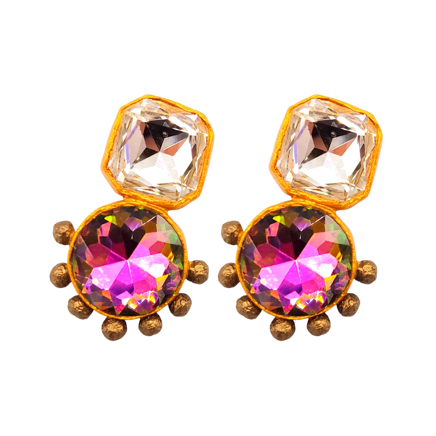 گوشواره زنانه پاپپیه ماشه هفت رنگ 24807 blt