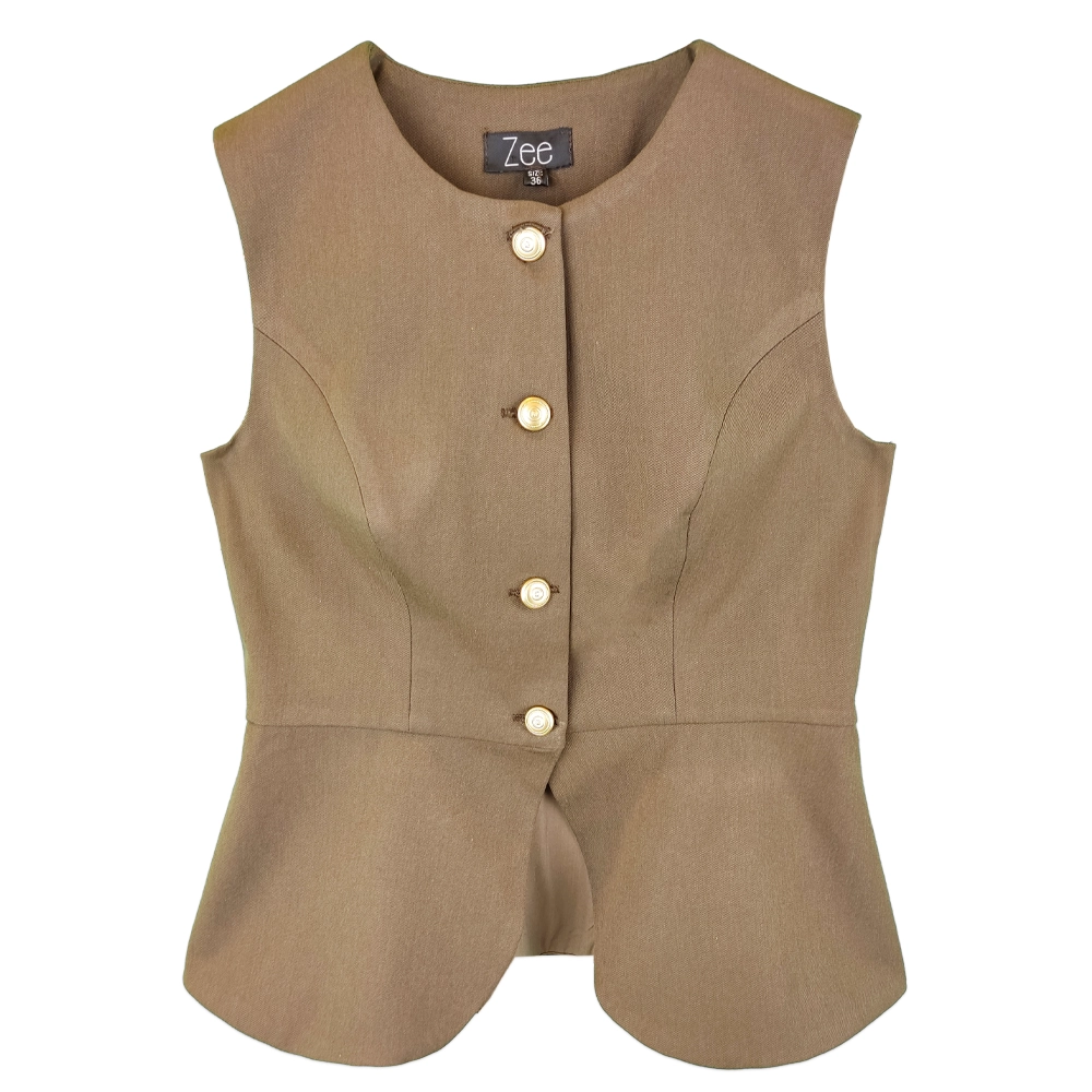 تاپ گاباردین زنانه قهوه ای zee
