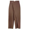 شلوار زنانه قهوه ای کج راه ngh 24999