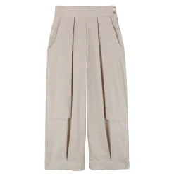 شلوار زنانه کرم جیب مستطیل lbs 22561